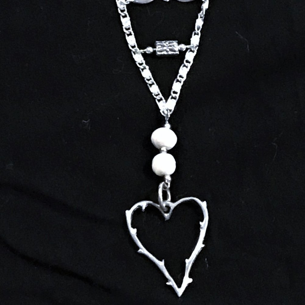 Handmade Butterflies, Hearts, and Flowers Necklace